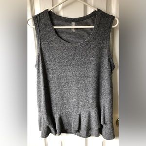 Denver Hayes Grey Tank with Ruffle